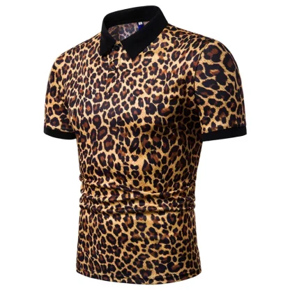 Leopard Print Golf Polo Shirt