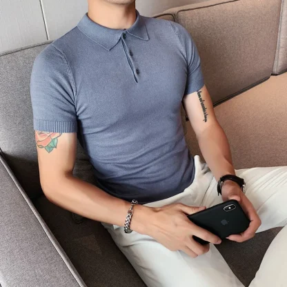Summer Slim Fit Golf Polo Shirt - Image 5