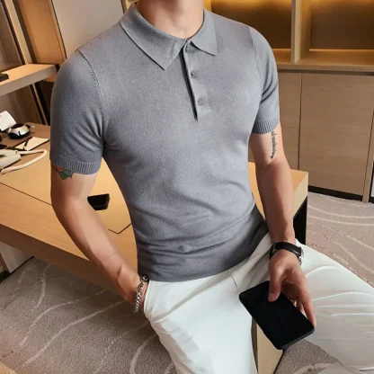Summer Slim Fit Golf Polo Shirt - Image 3