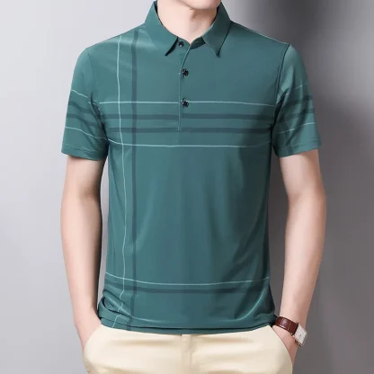 Thin Striped Golf Polo Shirt - Image 2