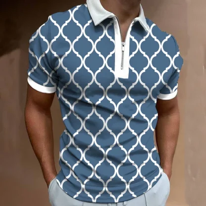 Casual Zipper Golf Polo Shirt