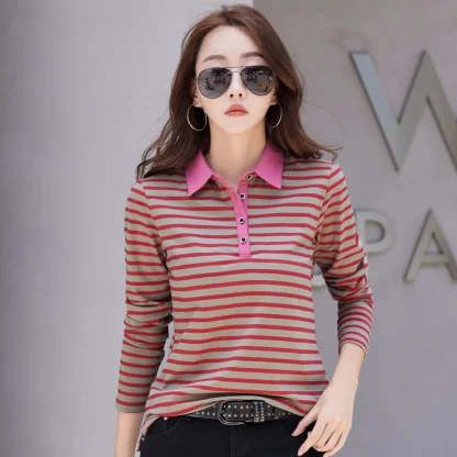 Striped Golf Polo Shirt - Image 3