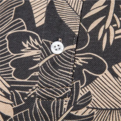 Leaf Print Golf Polo Shirt - Image 5
