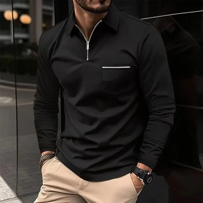 Zipper Pocket Golf Polo Shirt - Image 5