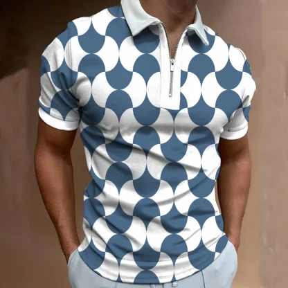 Casual Zipper Golf Polo Shirt - Image 2