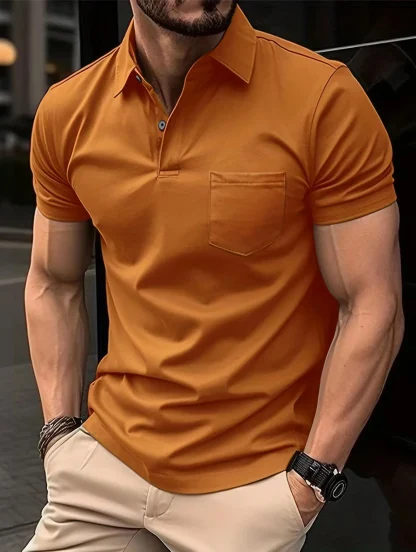 Elegant Pocket Golf Polo Shirt - Image 3
