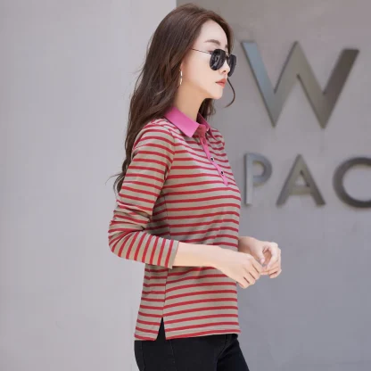 Striped Golf Polo Shirt - Image 4
