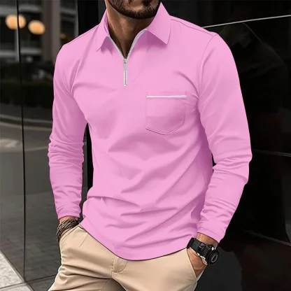 Zipper Pocket Golf Polo Shirt - Image 4
