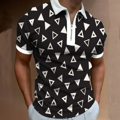 Casual Zipper Golf Polo Shirt - Image 5