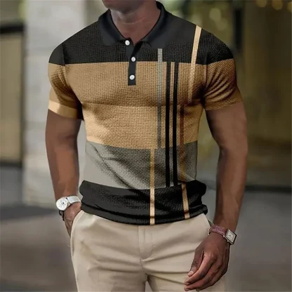 Oversized Striped Golf Polo Shirt