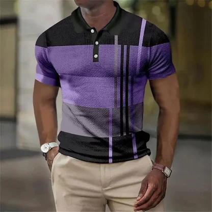 Oversized Striped Golf Polo Shirt - Image 6