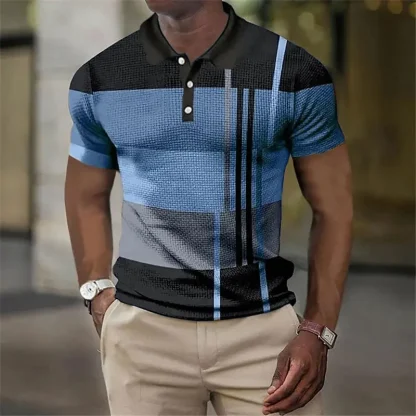 Oversized Striped Golf Polo Shirt - Image 2