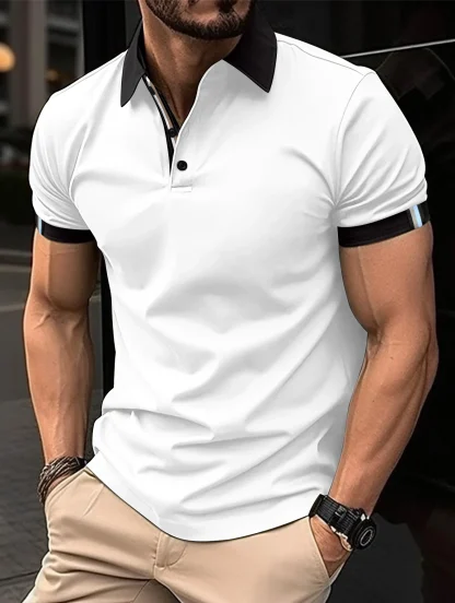 Button-Up Golf Polo Shirt - Image 6