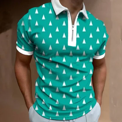 Casual Zipper Golf Polo Shirt - Image 6
