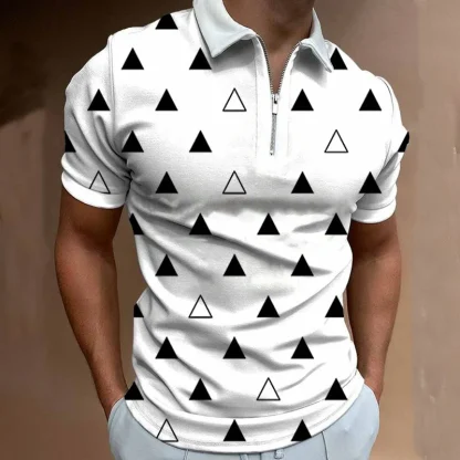 Casual Zipper Golf Polo Shirt - Image 4