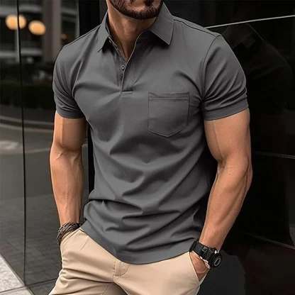 Elegant Pocket Golf Polo Shirt - Image 2