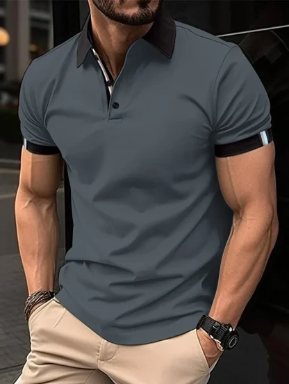 Button-Up Golf Polo Shirt - Image 3