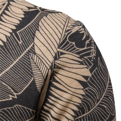 Leaf Print Golf Polo Shirt - Image 3