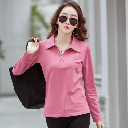 Zipper Golf Polo Shirt - Image 3