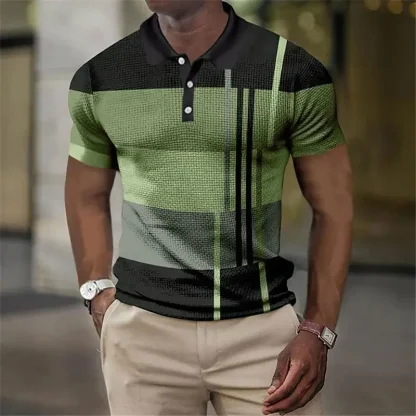 Oversized Striped Golf Polo Shirt - Image 5