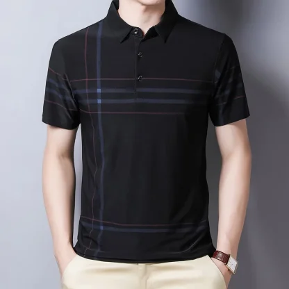 Thin Striped Golf Polo Shirt