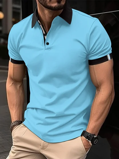 Button-Up Golf Polo Shirt - Image 2