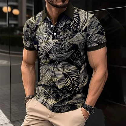 Feather Print Golf Polo