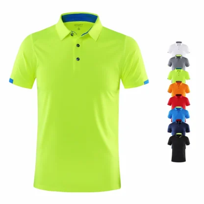 Breathable Lapel Golf Polo Shirt - Image 5