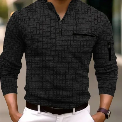 Stylish Zipper Detail Golf Polo - Image 2