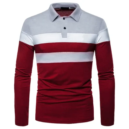 Splicing Long Sleeve Golf Polo Shirt