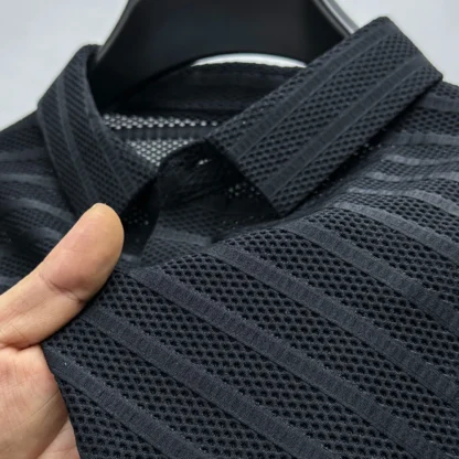 Sporty Mesh Golf Polo Shirt - Image 3